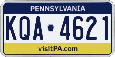 PA license plate KQA4621