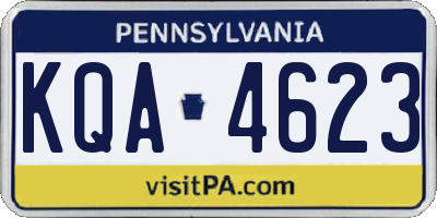 PA license plate KQA4623