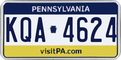 PA license plate KQA4624