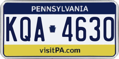 PA license plate KQA4630