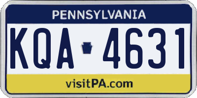 PA license plate KQA4631