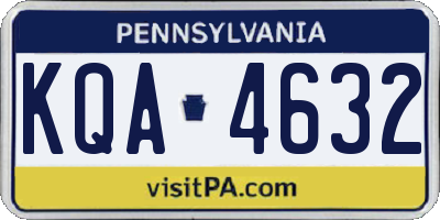 PA license plate KQA4632