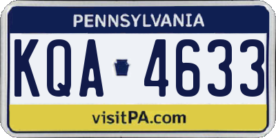 PA license plate KQA4633