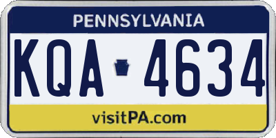 PA license plate KQA4634