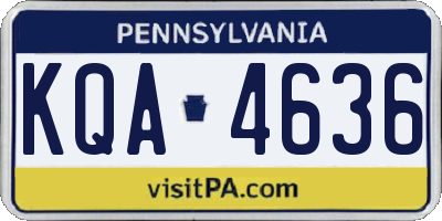 PA license plate KQA4636