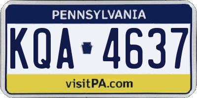 PA license plate KQA4637
