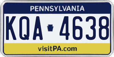 PA license plate KQA4638