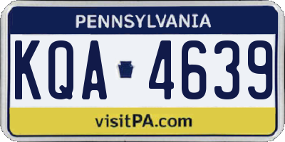 PA license plate KQA4639