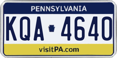 PA license plate KQA4640
