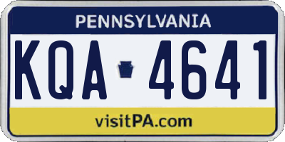 PA license plate KQA4641