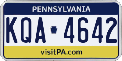 PA license plate KQA4642