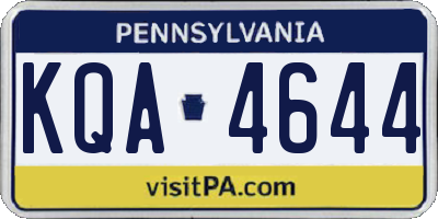 PA license plate KQA4644