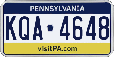 PA license plate KQA4648