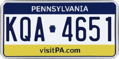 PA license plate KQA4651