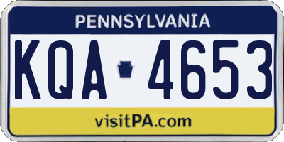 PA license plate KQA4653