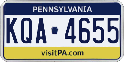 PA license plate KQA4655