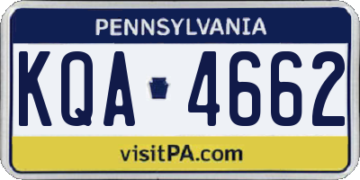 PA license plate KQA4662