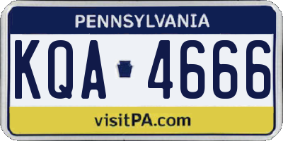 PA license plate KQA4666