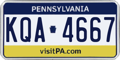 PA license plate KQA4667