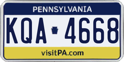 PA license plate KQA4668