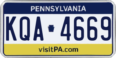 PA license plate KQA4669