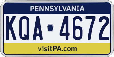 PA license plate KQA4672