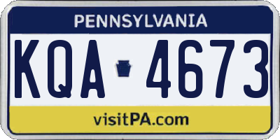 PA license plate KQA4673