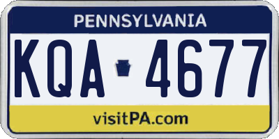 PA license plate KQA4677
