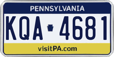 PA license plate KQA4681