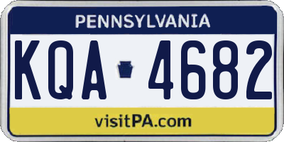 PA license plate KQA4682