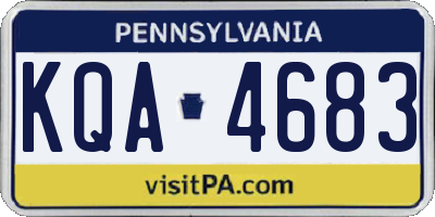 PA license plate KQA4683
