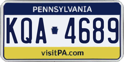 PA license plate KQA4689