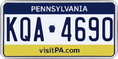 PA license plate KQA4690