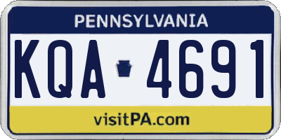 PA license plate KQA4691