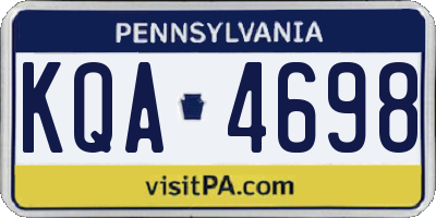 PA license plate KQA4698