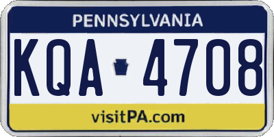 PA license plate KQA4708
