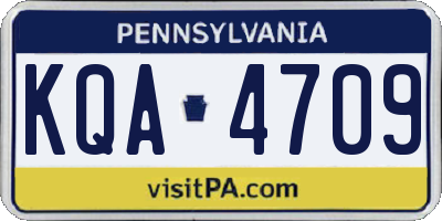 PA license plate KQA4709