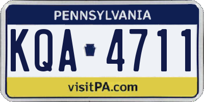 PA license plate KQA4711
