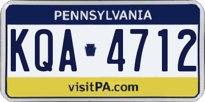 PA license plate KQA4712