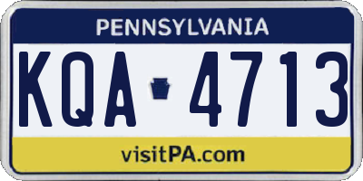 PA license plate KQA4713