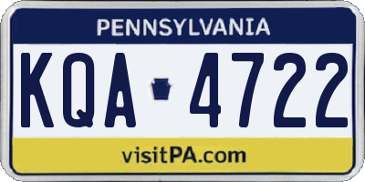 PA license plate KQA4722