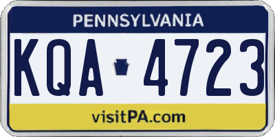 PA license plate KQA4723