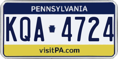 PA license plate KQA4724