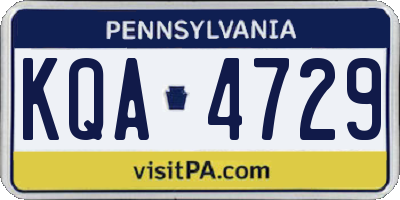 PA license plate KQA4729