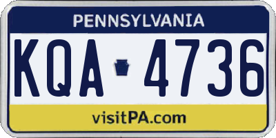 PA license plate KQA4736