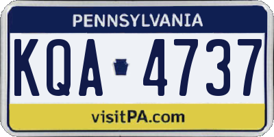 PA license plate KQA4737