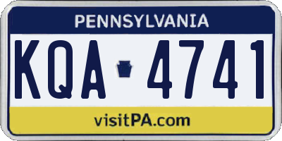PA license plate KQA4741