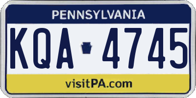 PA license plate KQA4745