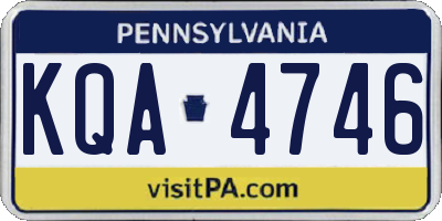 PA license plate KQA4746