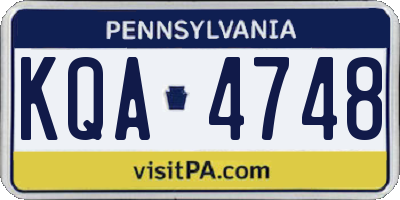 PA license plate KQA4748